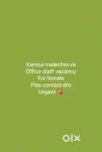 Office job for female in kannur