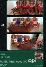 Sofa set with couch, cushions and space covers (2)
