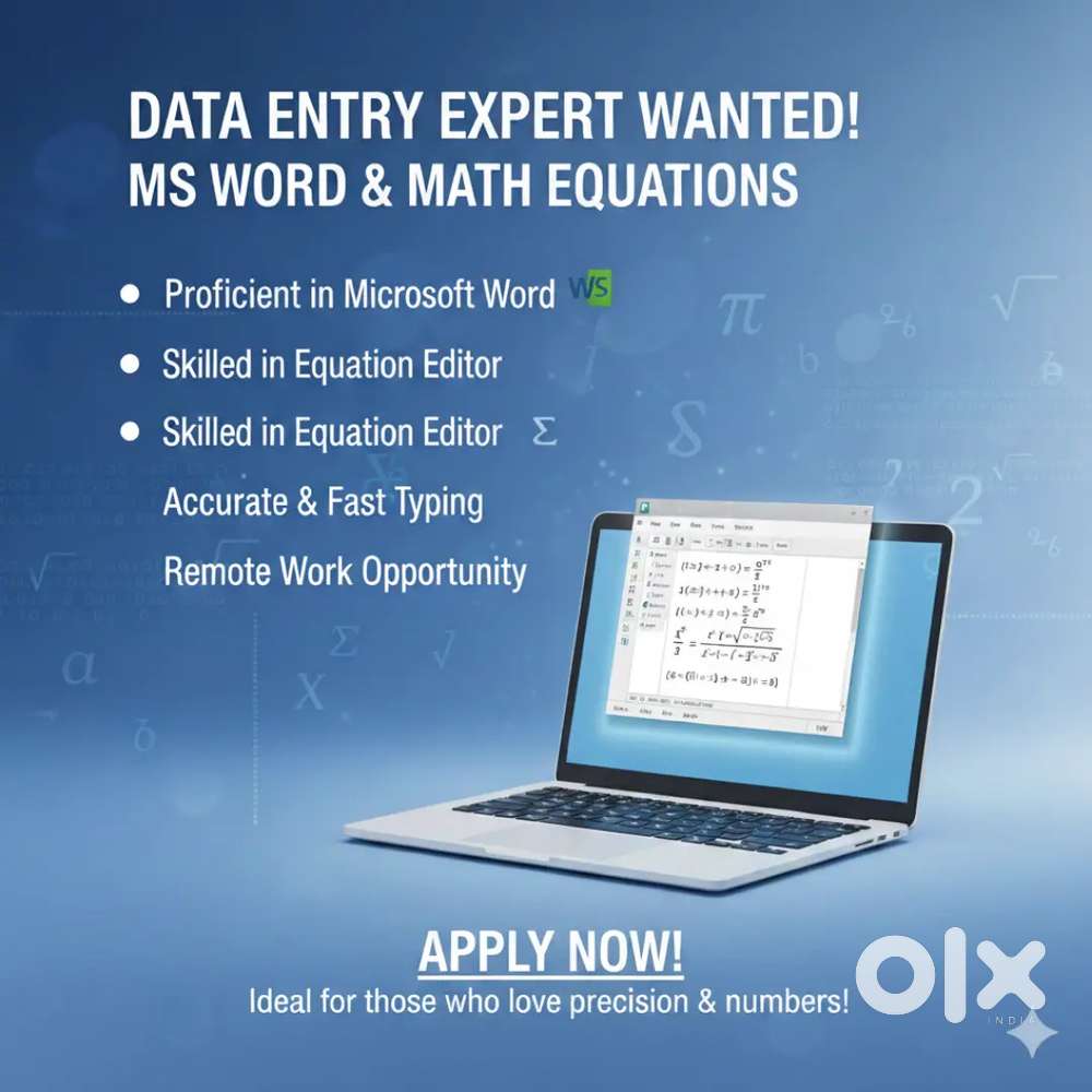 Data Entry Specialist (MS Word & Math Equations)