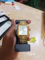 Brand New Titan Wrist Watch with Cell (Gold Plated Rectangular)