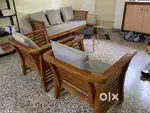 Drawing Room Sofa Set -Teak wood (3+1+1) with Teapoy