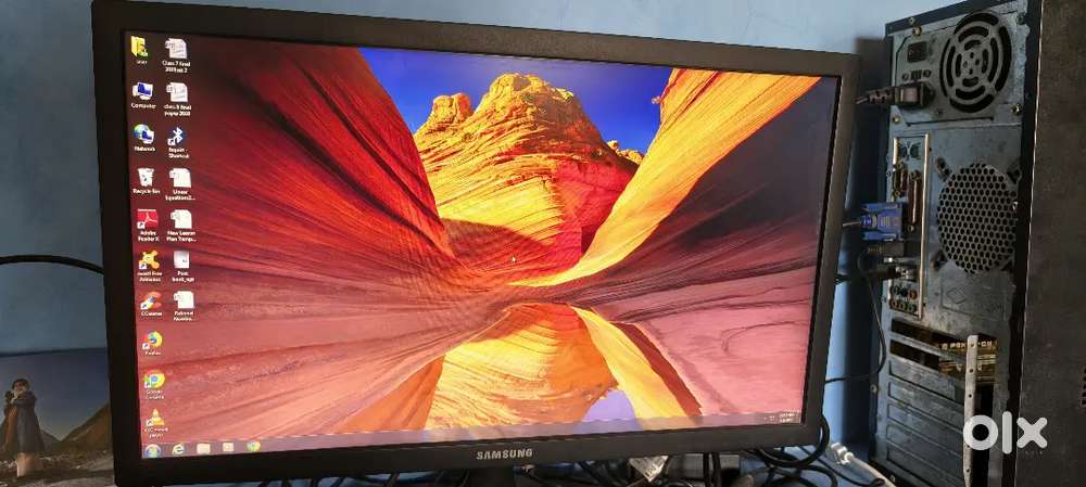 Samsung monitor and cpu and jabra headset