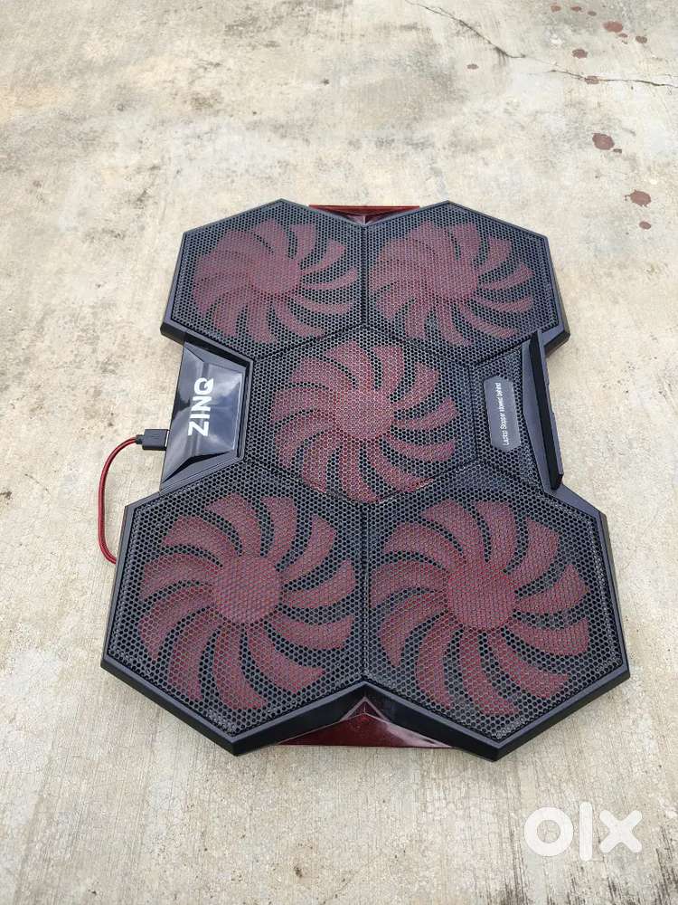 Laptop Cooling Pad with 5 Fans – Zinq, Dual USB, Adjustable