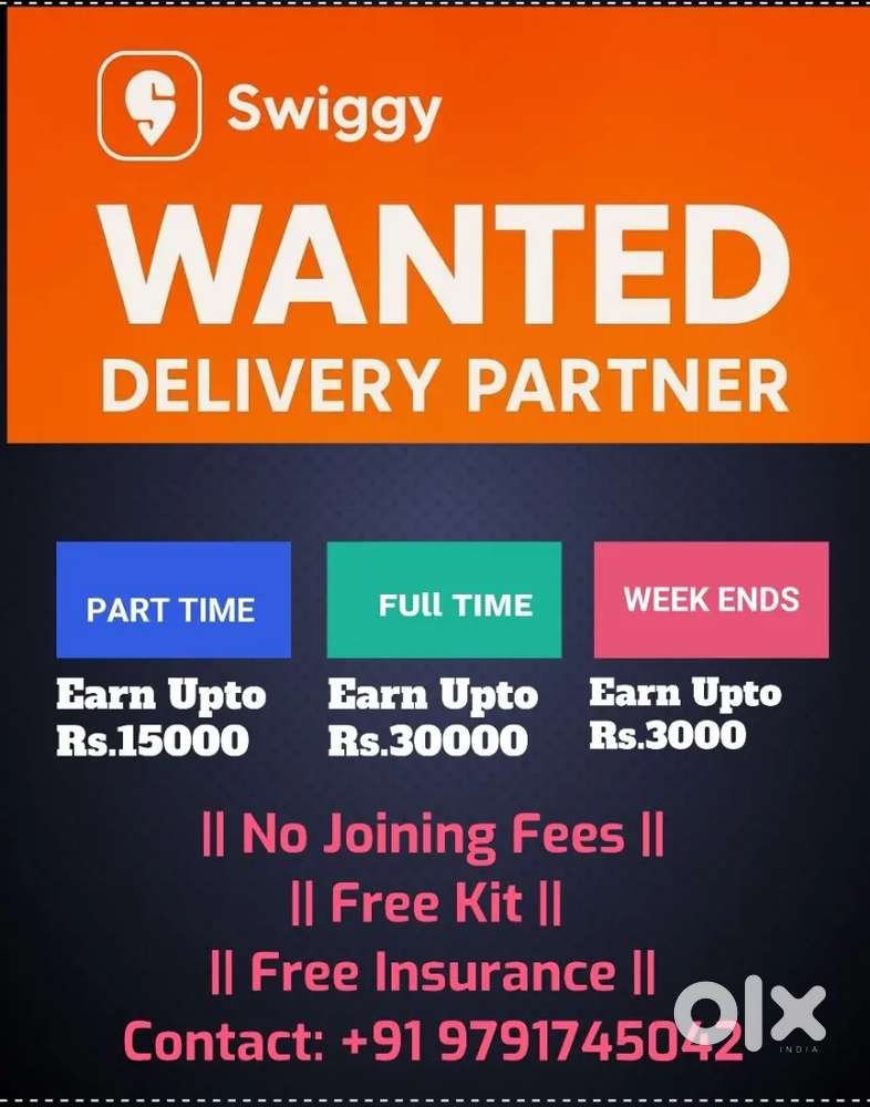 Food Delivery Job both Part Time and Full time