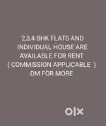 2,3,4 BHK flats and individual houses are available for rent