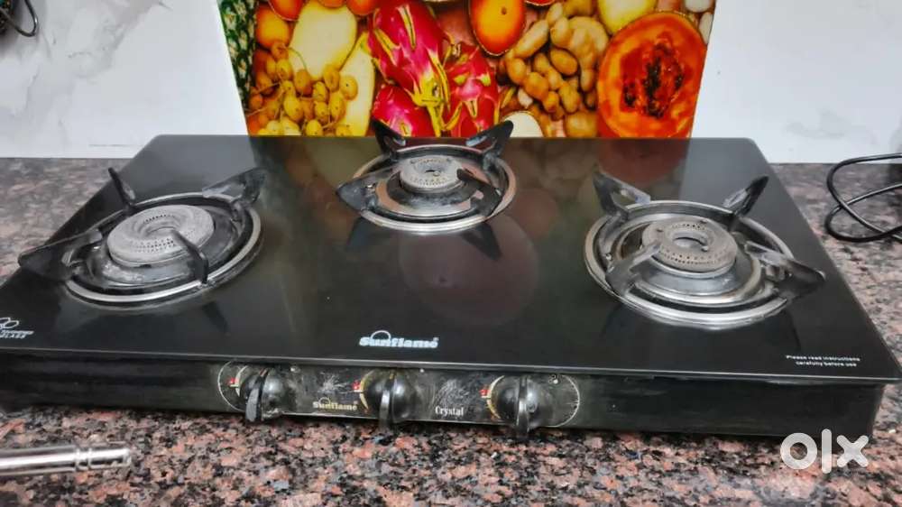 Sunflame Glass Top 3 Burner Gas Stove