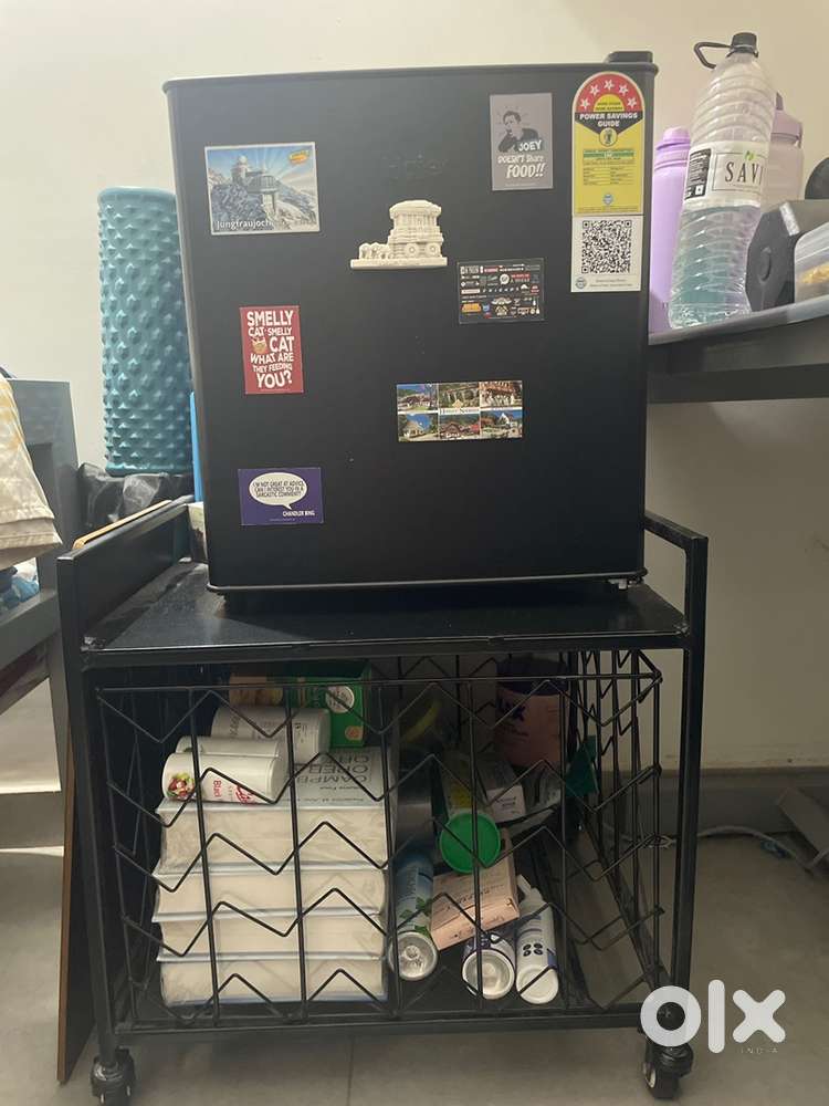 1 yr old Haier 42L mini fridge with stand