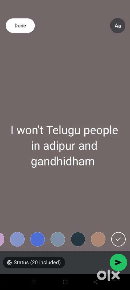 Hi I'm Shivani Gandhidham lo Telugu vallu unte plz Naku work kavali