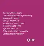 Wanted male (picker&loader)Miyapur