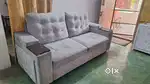 3 Seater Grey Fabric Sofa – Excellent Condition