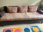 2 piece solid teak wood sofa set (used)