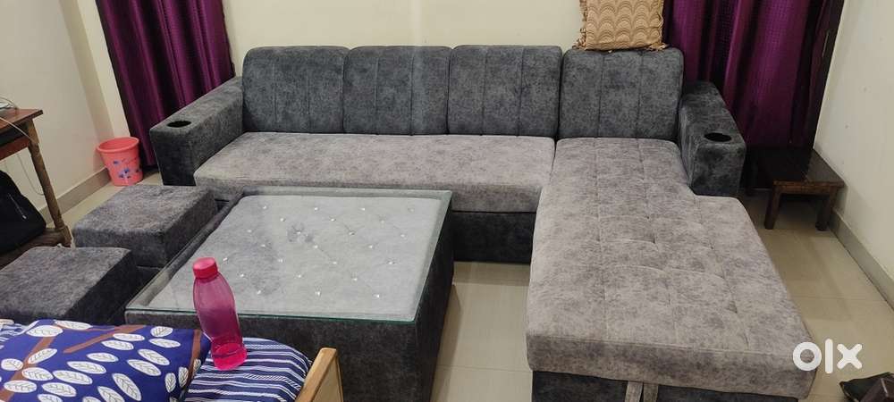 ️ Premium 7-Seater Sofa Cum Bed Set - With Centre Table & 2 Puffy