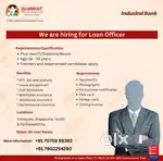 We are Hiring LOAN Officer for leading Bank
