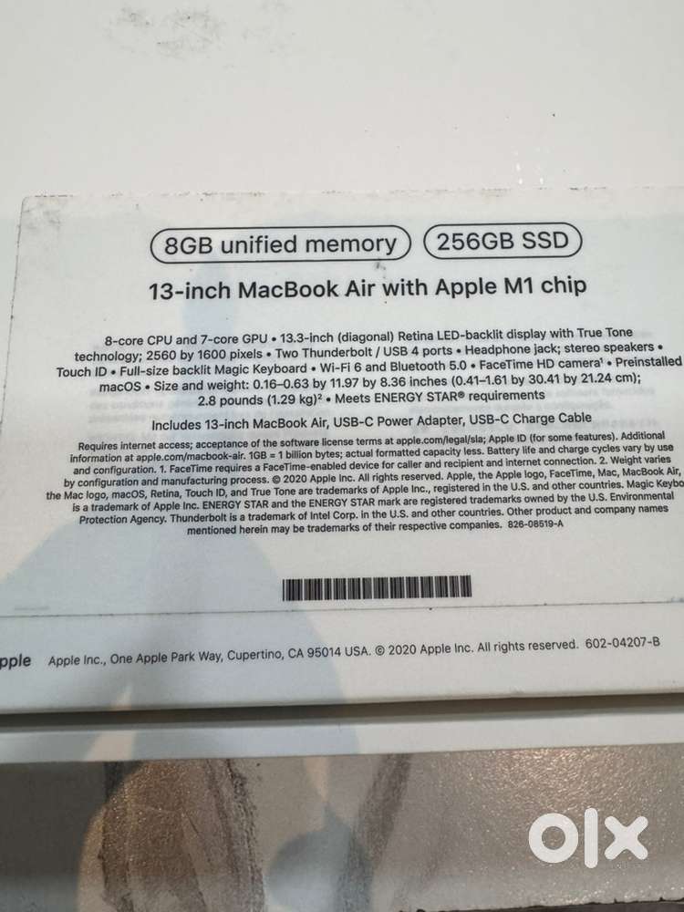 1 year warenty full new Macbook Air M1 8GB Ram 256GB SSD