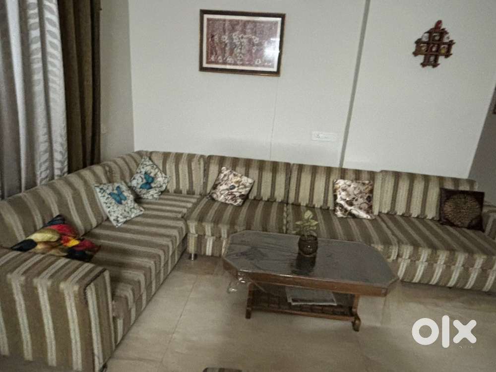 8 Seater L shape Fabric Sofa set with Cushions