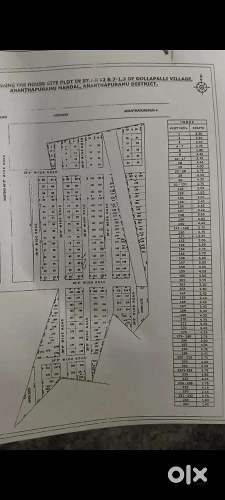 near kurkunta 1.70 lakh percent 2.75 cents 30 feet road