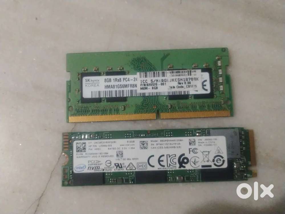 8GB Ram DDR4 8 GB & 16 GB samsung + 2 SSD Nvme m.2 512 GB in warranty