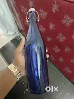 Water bottle glass blue color unused