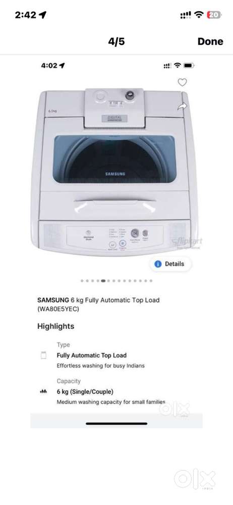 Samsung 6 kg full automatic