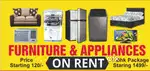 Furniture Appliances on RENT also Package for 1 2 3 Bhk