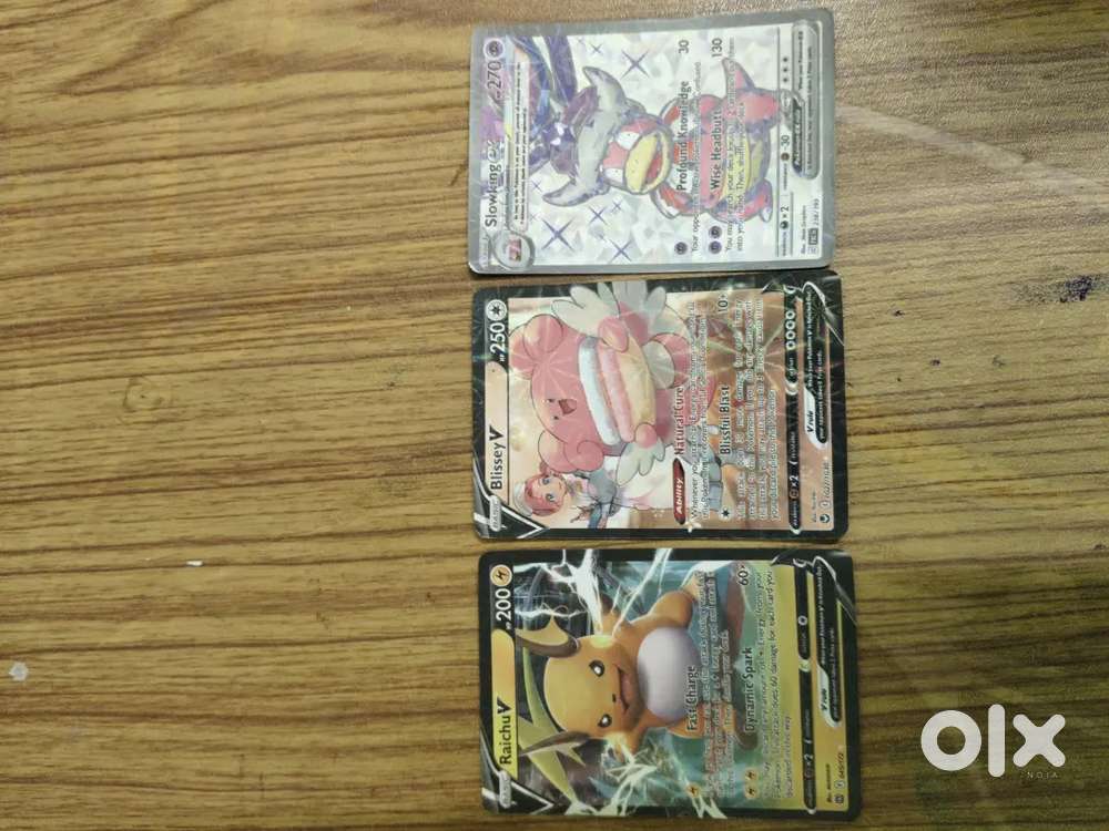 Pokémon Cards BlisseyV,RaichuV,Slowkingex(RareHolo)Mint Condition
