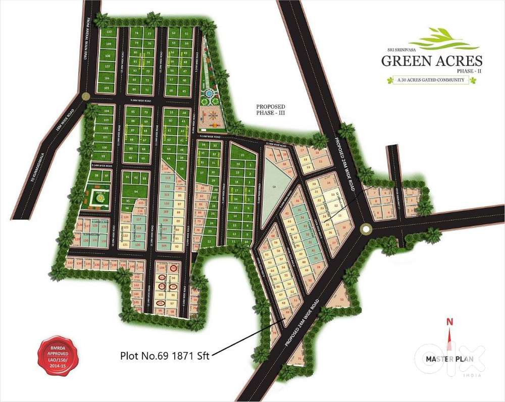 Green Acres, BMRDA A Katha, Plot for sale in Chandapura