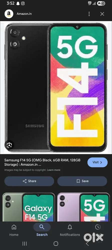 Samsung F14 5g.  6/128.  1.5 years old only for phone available
