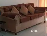 2 Sofas:3+2seater. 1queen size cot with box+2 door wardrobe,tv stand