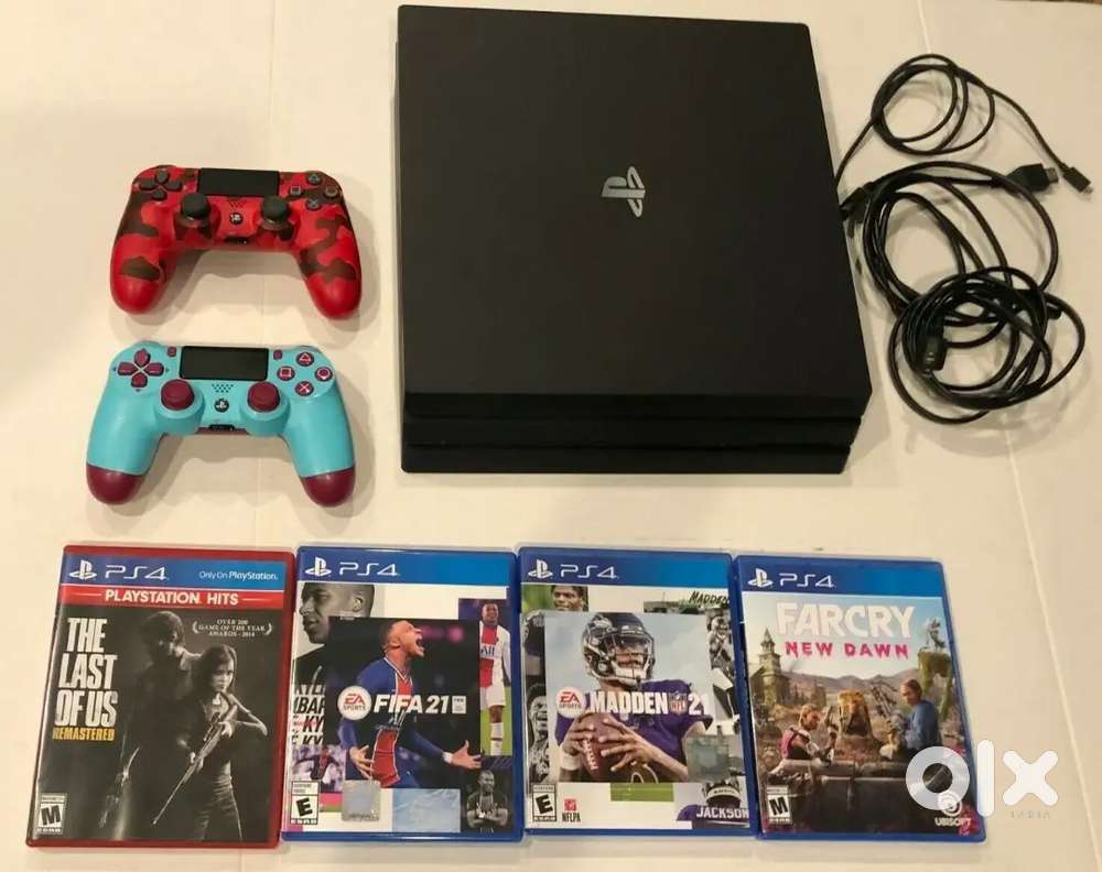 Sony PlayStation 4 Pro 1tb Jet Black CUH 4 games PS4 Berry controller