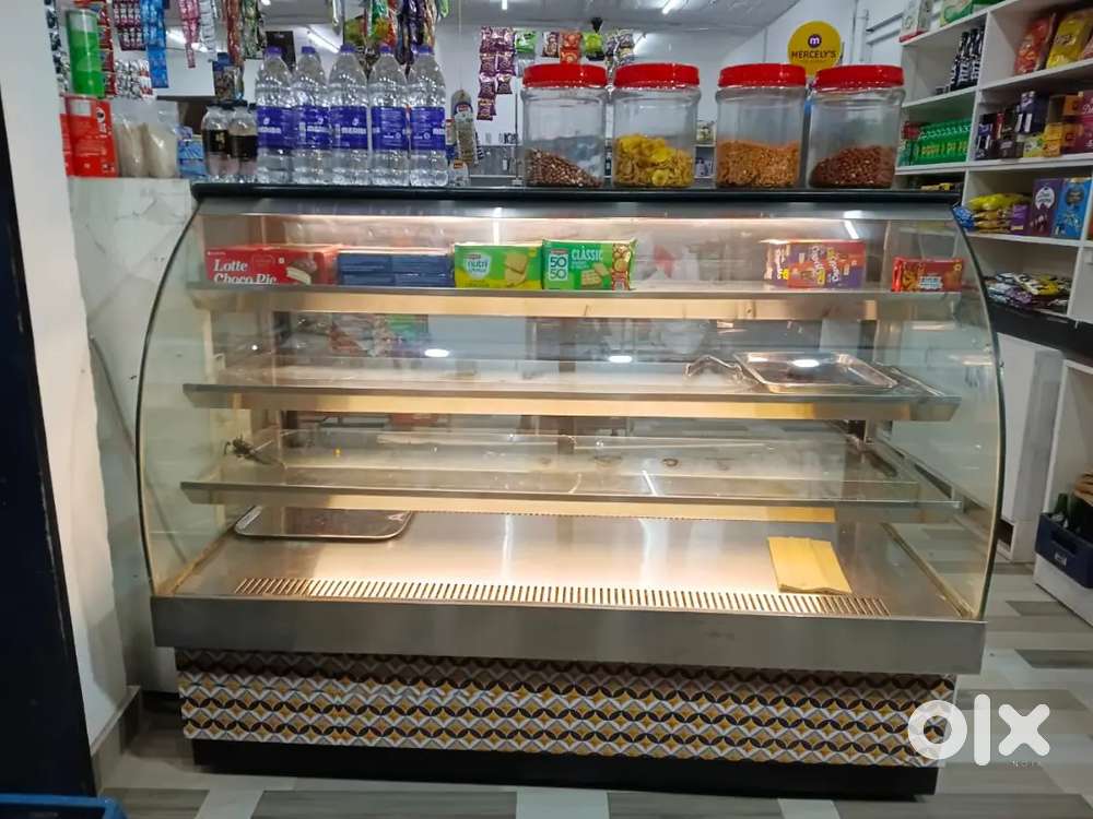 Glass display counter bakery
