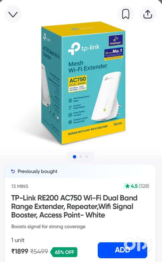 Tp Link Dual Band Mesh Wifi Extender AC750
