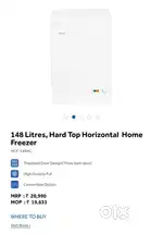 Haier 145Lit top Door Refrigerator for sale.