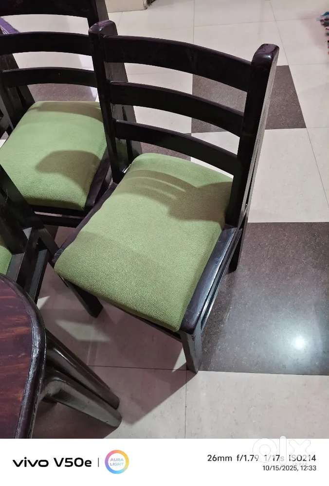 Dining table with six chairs