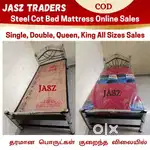 Black iron steel cot fancy hostel cot foam bed mattress all available