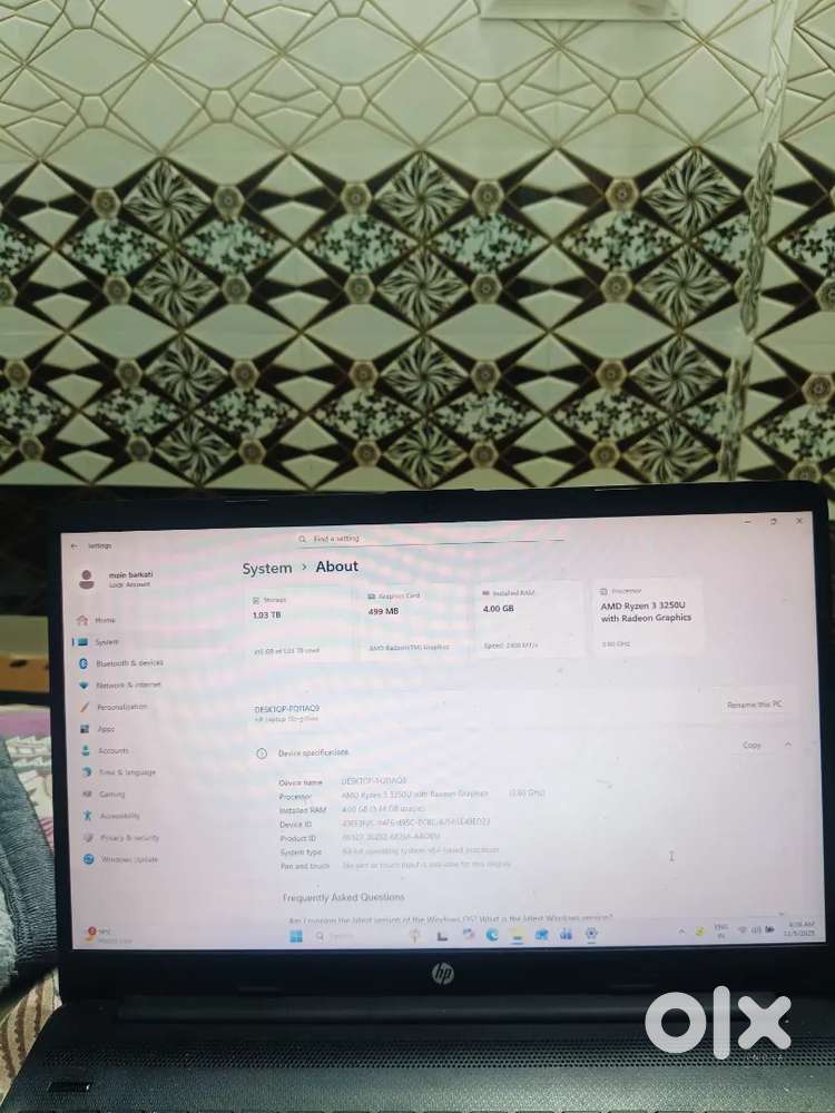 Hp laptop amd Ryzen 3