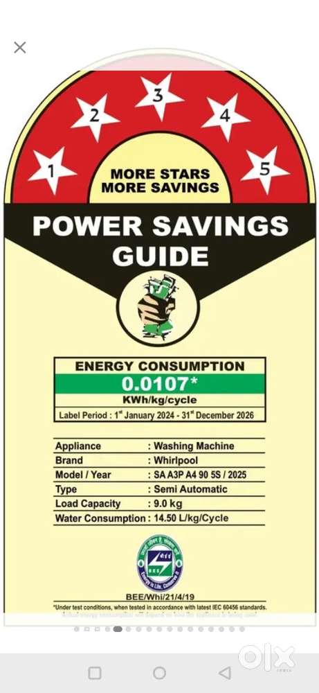 Brand new unpacked Company Box packed whirlpool semi washing machine