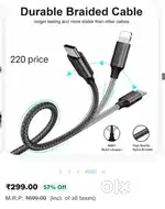 Mobile charger cable 3.1 & Tape c cable sell