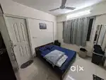 Solid wood bed with mattress