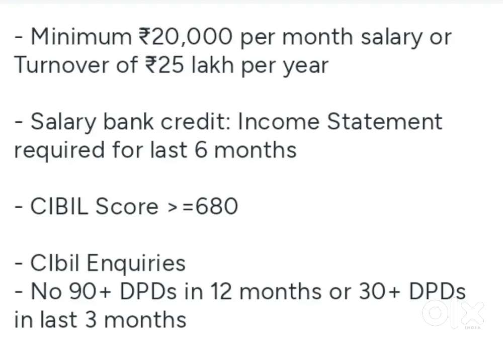 Personal loan, Business loan, Used car loan