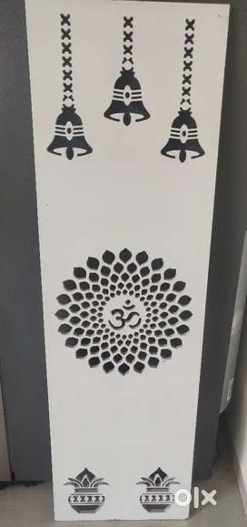 MDF Sheet CNC design Mandir Decor- White