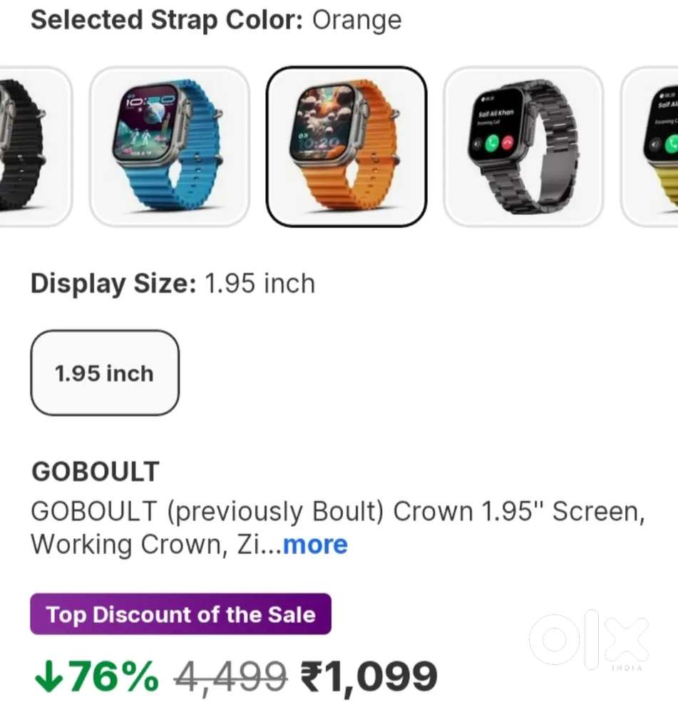 1 your old watch and watch sell and 1.95inch display