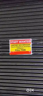 Sales executive wanted for laptop showroom