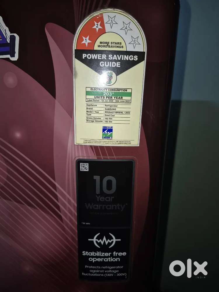 Samsung 183L  2 Star Direct Cool Single Door Refrigerator