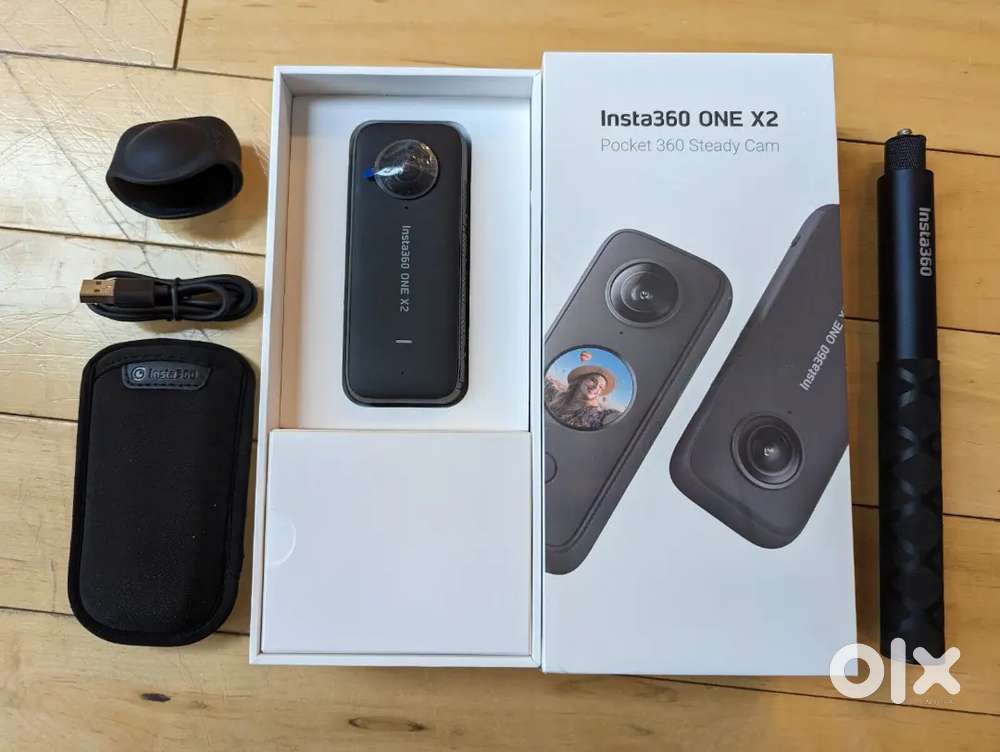 Insta 360 X2 360 - like new+ invisible stick 2 + accessories, warranty
