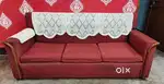 Red colour 3 seater plus 2 seater sofa