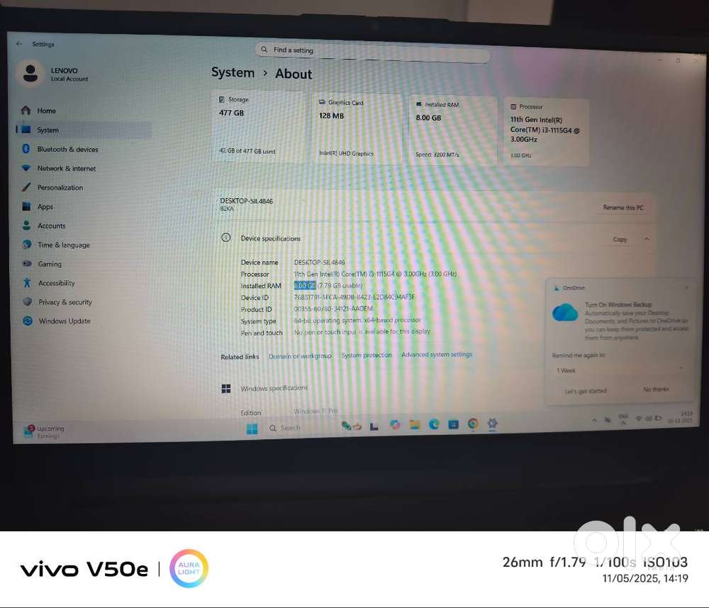 Lenovo v15 G2 itl Laptop