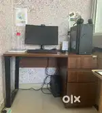 Wooden computer table
