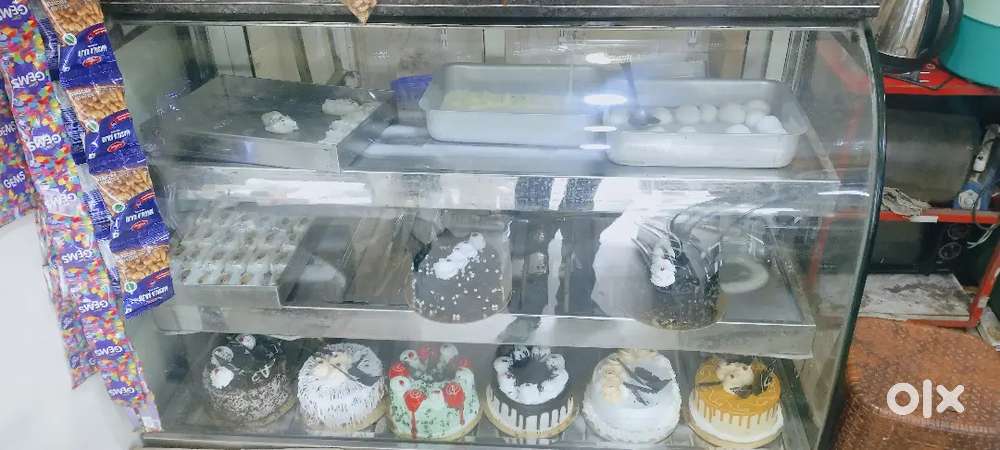 Sweets and cake display counter