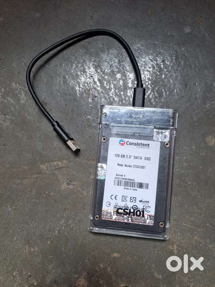 Consistent sata 128gb ssd+enclosure