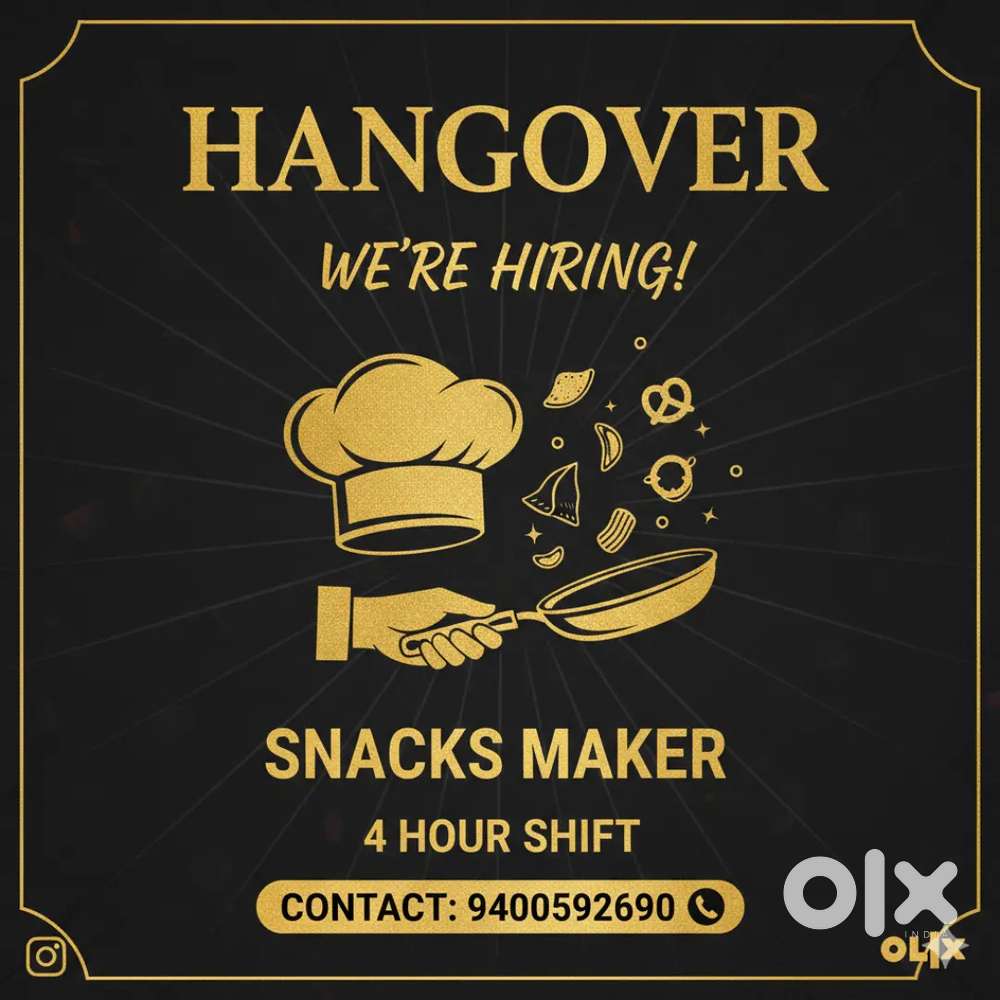 Urgently hiring snacks makers